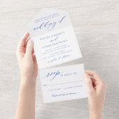 Invitation Tout En Un Mariage Royal Blue moderne et élégant (Déchirure)