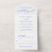 Invitation Tout En Un Mariage Royal Blue moderne et élégant (À l'intérieur)