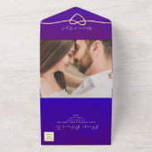 Invitation Tout En Un Mariage royal pourpre (Dehors)