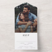 Invitation Tout En Un Mariage RSVP élégant et moderne (À l'intérieur)