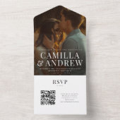 Invitation Tout En Un Mariage RSVP élégant et moderne (À l'intérieur)