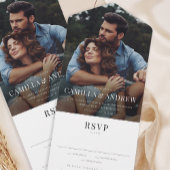 Invitation Tout En Un Mariage RSVP élégant et moderne