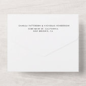 Invitation Tout En Un Mariage RSVP élégant moderne (Verso)