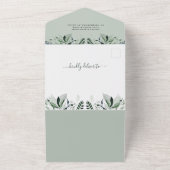 Invitation Tout En Un Mariage RSVP Eucalyptus Gold QR (Dehors)