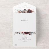 Invitation Tout En Un Mariage RSVP Marsala Bloom (Dehors)