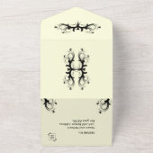 Invitation Tout En Un Mariage Rsvp Pile jaune clair et noir (Dehors)