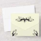 Invitation Tout En Un Mariage Rsvp Pile jaune clair et noir (Verso)