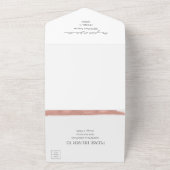 Invitation Tout En Un Mariage RSVP Rose moderne Gold Brusch (Dehors)
