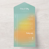 Invitation Tout En Un Mariage RSVP RSVP moderne Retro (À l'intérieur)