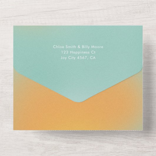 Invitation Tout En Un Mariage RSVP RSVP moderne Retro (Verso)