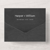 Invitation Tout En Un Mariage rsvp rsvp noir rustique (Verso)