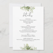 Invitation Tout En Un Mariage Rustique à Feuillage Vert (Dos)
