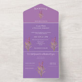 Invitation Tout En Un mariage rustique avec lavande (À l'intérieur)