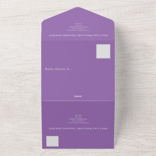 Invitation Tout En Un mariage rustique avec lavande (Dehors)