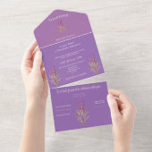 Invitation Tout En Un mariage rustique avec lavande (Déchirure)