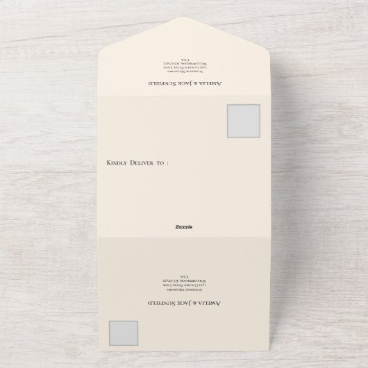 Invitation Tout En Un mariage rustique avec tournesol - en crème (Dehors)