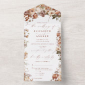 Invitation Tout En Un Mariage Rustique Boho Garden Flowers (À l'intérieur)