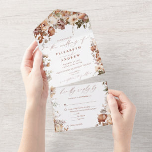 Invitation Tout En Un Mariage Rustique Boho Garden Flowers