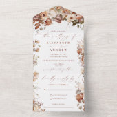 Invitation Tout En Un Mariage Rustique Boho Garden Flowers (À l'intérieur)