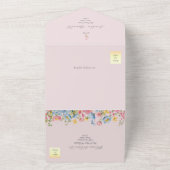 Invitation Tout En Un Mariage rustique boho rose (Dehors)