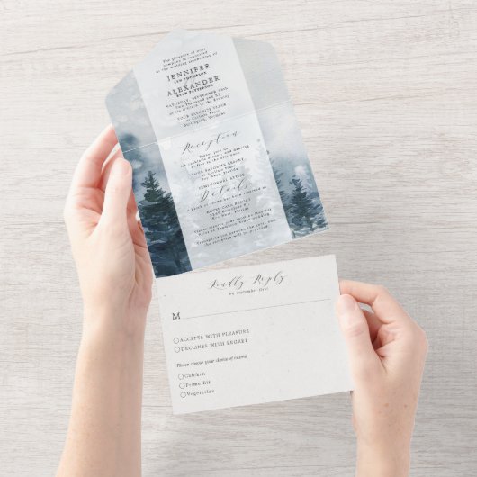 Invitation Tout En Un Mariage Rustique Chic Tout En Un (Déchirure)