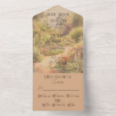 Invitation Tout En Un Mariage rustique dans le jardin (À l'intérieur)