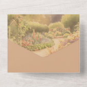 Invitation Tout En Un Mariage rustique dans le jardin (Verso)