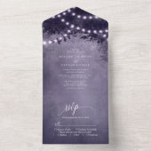 Invitation Tout En Un Mariage Rustique de chaîne d'arbre violet (À l'intérieur)