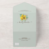 Invitation Tout En Un Mariage rustique de script d'aquarelle de tourneso (Dehors)