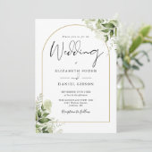 Invitation Tout en Un Mariage Rustique de Verdure d'Or Arche (Debout devant)