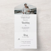 Invitation Tout En Un Mariage rustique élégant simple (À l'intérieur)