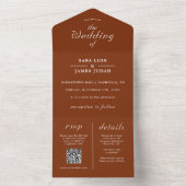 Invitation Tout En Un Mariage rustique moderne en terre cuite (À l'intérieur)