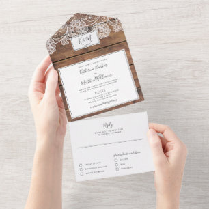 Invitation Tout En Un Mariage Rustique Tout en un