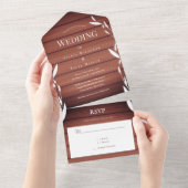 Invitation Tout En Un Mariage Rustique Tout en un (Déchirure)