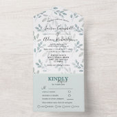 Invitation Tout En Un Mariage Rustique Vert Sauge Eucalyptus (À l'intérieur)