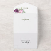 Invitation Tout En Un Mariage rustique violet et de sable (Dehors)