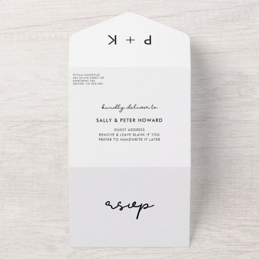 Invitation Tout En Un Mariage simple (Dehors)