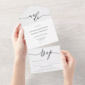 Invitation Tout En Un Mariage Simple Calligraphie (Déchirure)