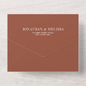 Invitation Tout En Un Mariage simple classique en terre cuite photo supe (Verso)
