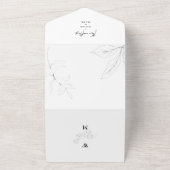 Invitation Tout En Un Mariage simple de feuillage à main (Dehors)