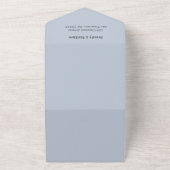 Invitation Tout En Un Mariage simple Dusty Blue Sandy Beach (Dehors)