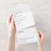 Invitation Tout En Un Mariage simple moderne minimaliste (Déchirure)