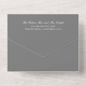 Invitation Tout En Un Mariage simple Monogramme gris élégant (Verso)