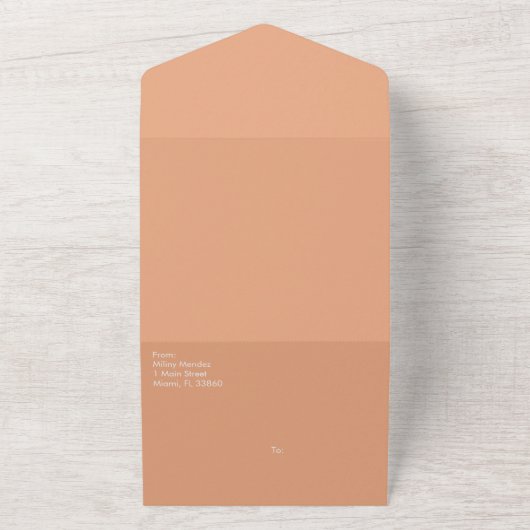 Invitation Tout En Un Mariage Simple Ton Orange Chaud (Dehors)