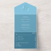 Invitation Tout En Un Mariage Sky Blue chic (À l'intérieur)