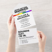 Invitation Tout En Un Mariage Sonne Gay Fun Rainbow Pride (Déchirure)