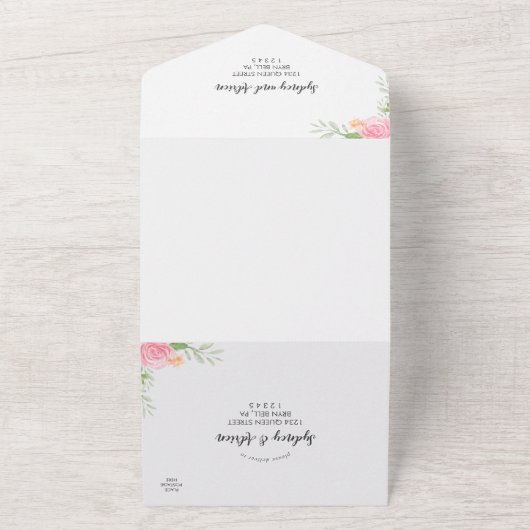 Invitation Tout En Un Mariage Spring Peony Tout en un (Dehors)