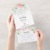 Invitation Tout En Un Mariage Spring Peony Tout en un (Déchirure)