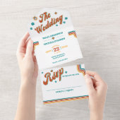 Invitation Tout En Un Mariage Super rétro (Déchirure)