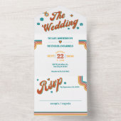 Invitation Tout En Un Mariage Super rétro (À l'intérieur)